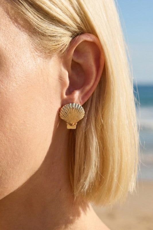 Large Shell Stud Earrings