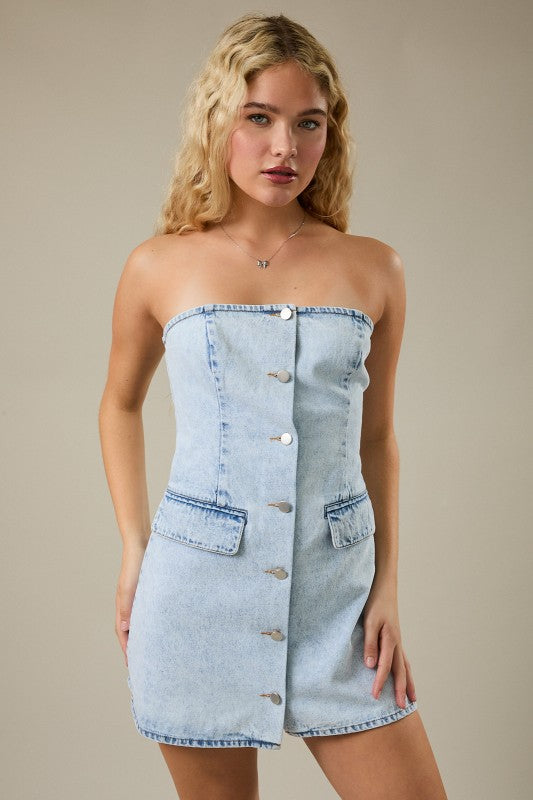 Ready to Charm Denim Mini Dress