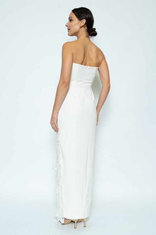 Éloise Ceremony Floral Appliqué Column Maxi Dress