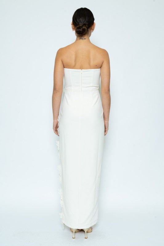 Éloise Ceremony Floral Appliqué Column Maxi Dress