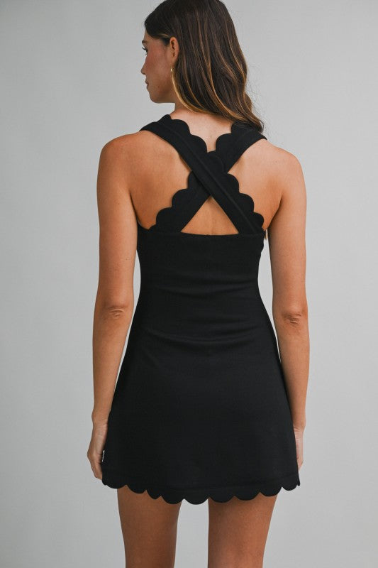 Country Club Scallop Mini Dress