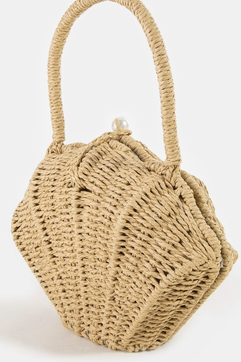 Shell Woven Handle Bag