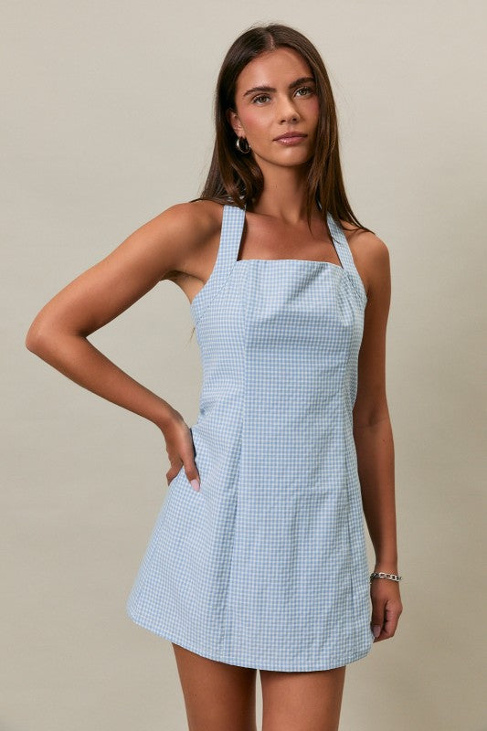Soda Shop Date Gingham Mini Dress