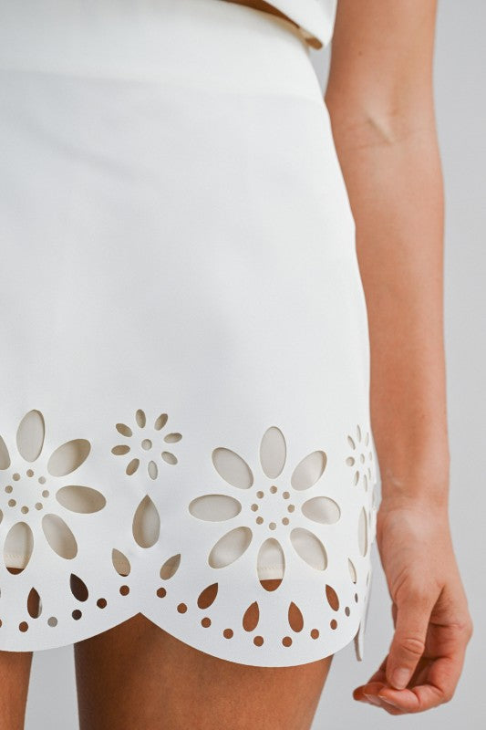 Carousel Afternoon Scallop Mini Skirt