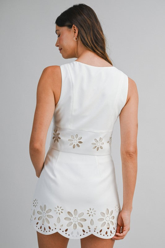 Carousel Afternoon Scallop Mini Skirt