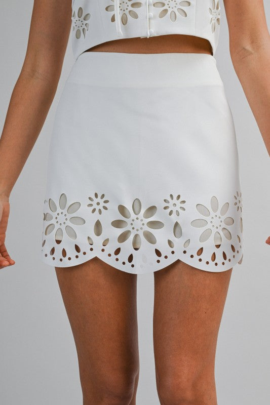 Carousel Afternoon Scallop Mini Skirt