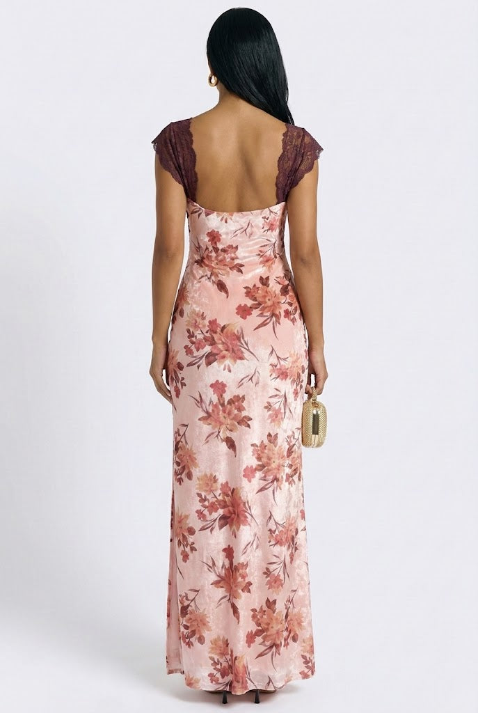 Velvet Bloom Maxi Dress