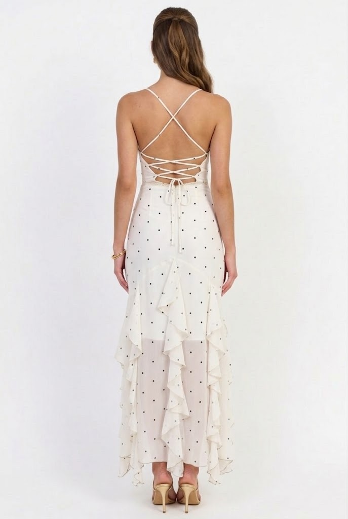Noir et Blanc Romance Maxi Dress