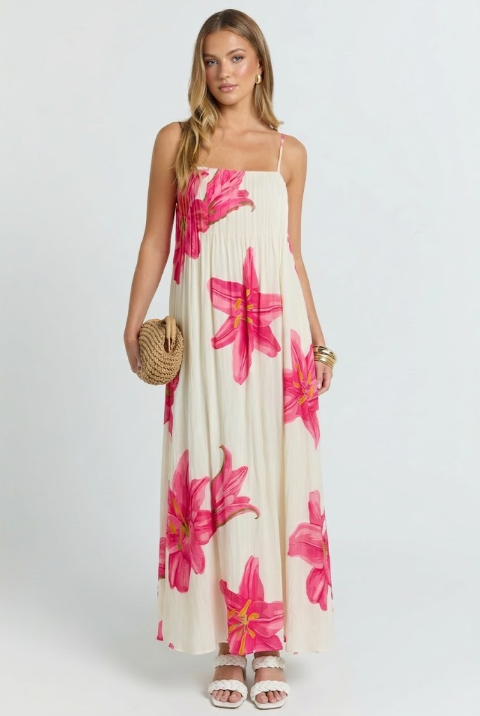 Palm Royale Pleated Maxi Dress