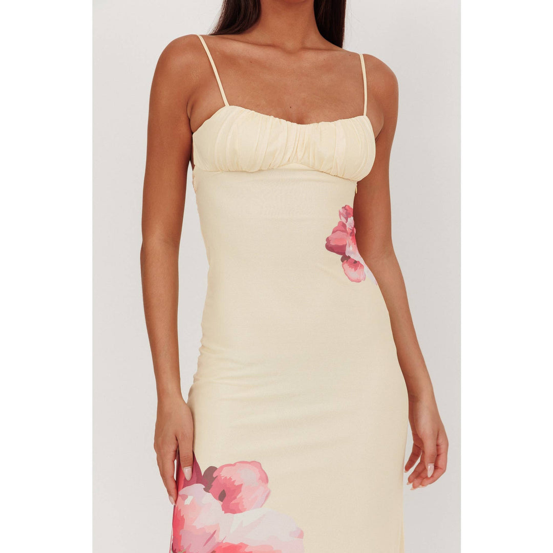 Paradise Glow Mesh Midi Dress