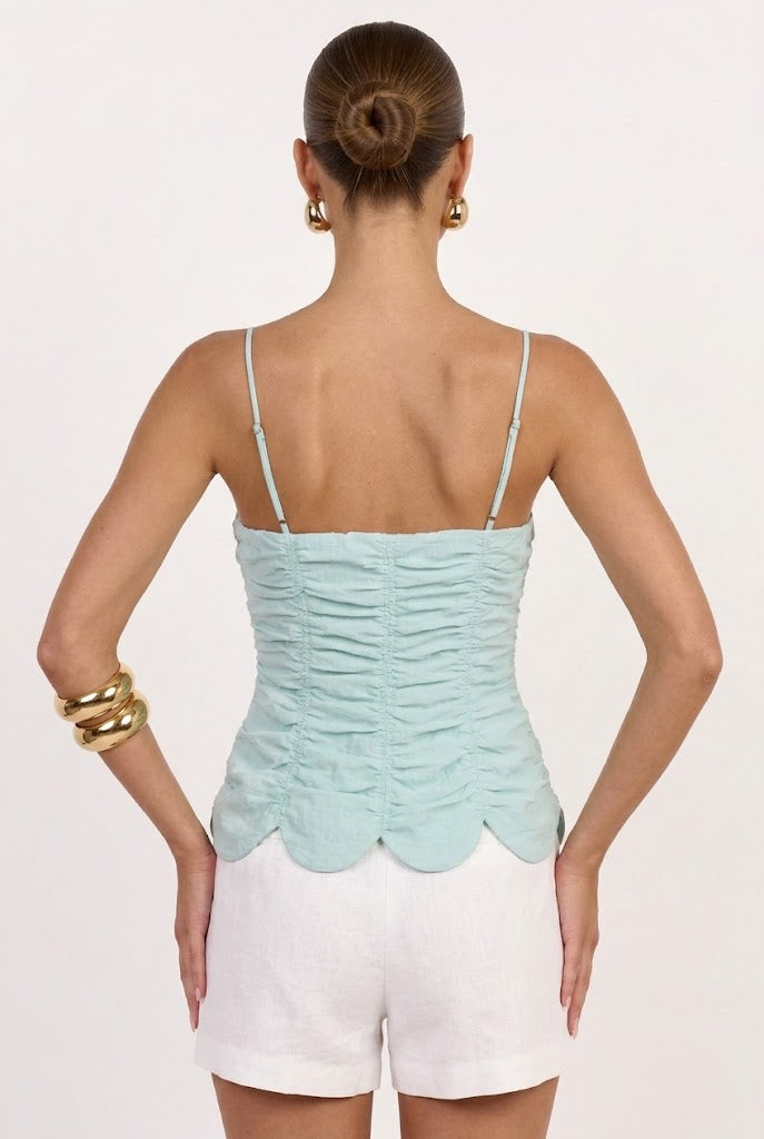 Mint Gelato Scallop Top
