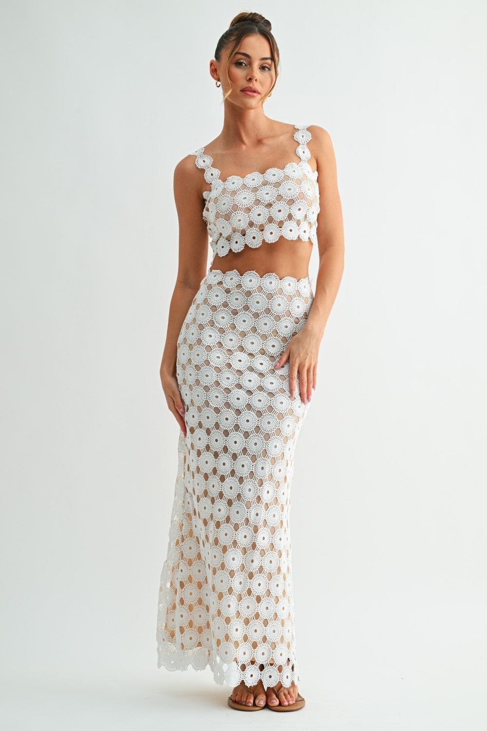 The White Villa Lace Maxi Set
