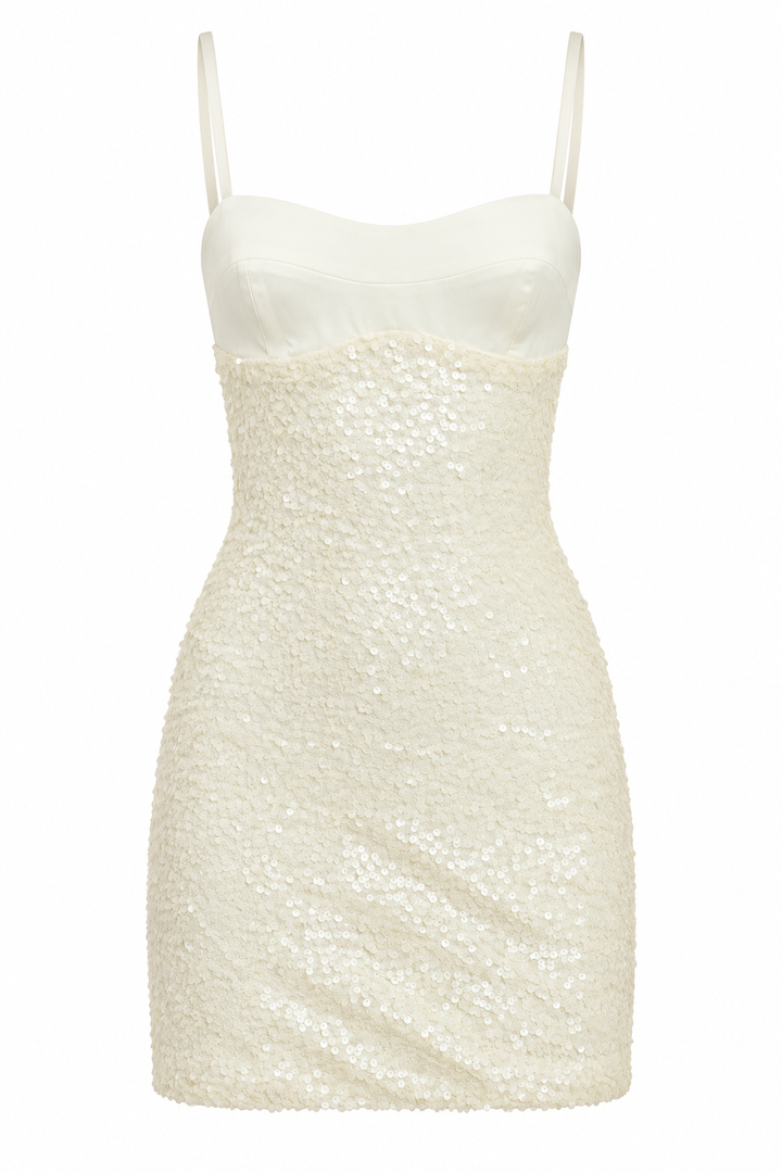 Alishia Satin Sequin Corset Mini Dress