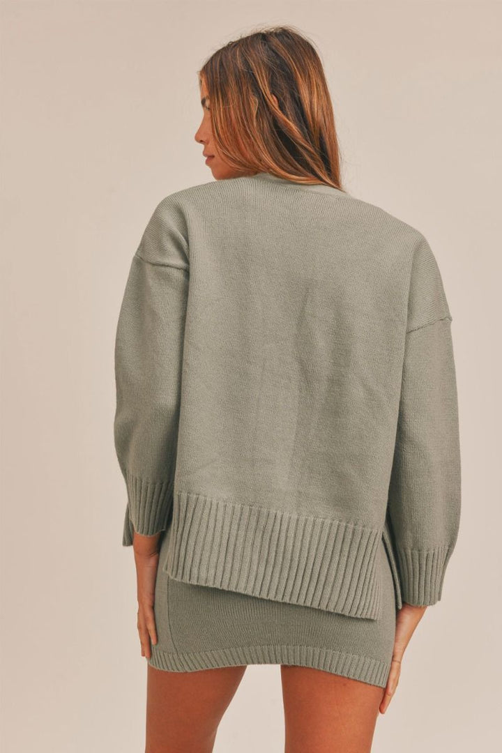 Cozy Babe Knit Three-Piece Sweater Set - Olive - Final Sale
