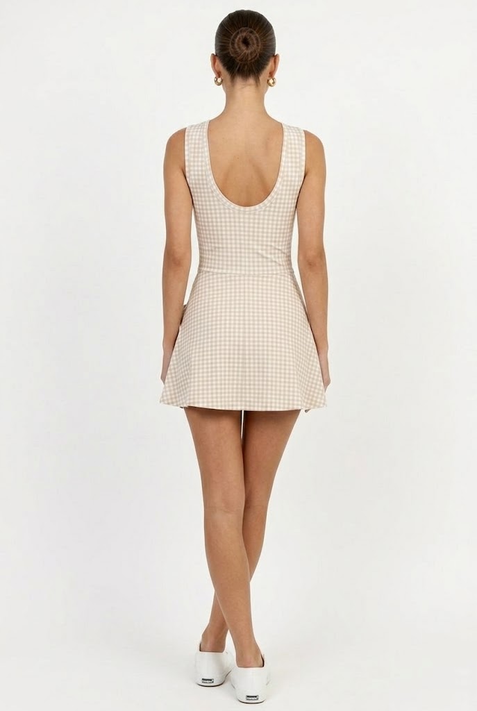 Gingham Charm Wrap Mini Dress