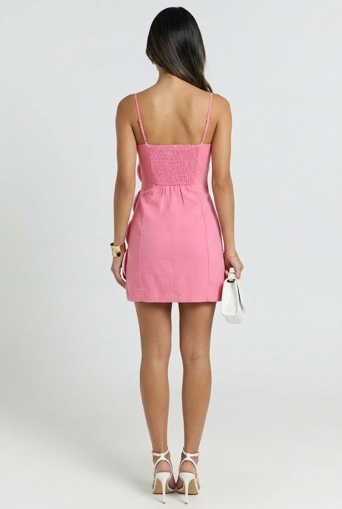 Bloom Linen Scallop Mini Dress
