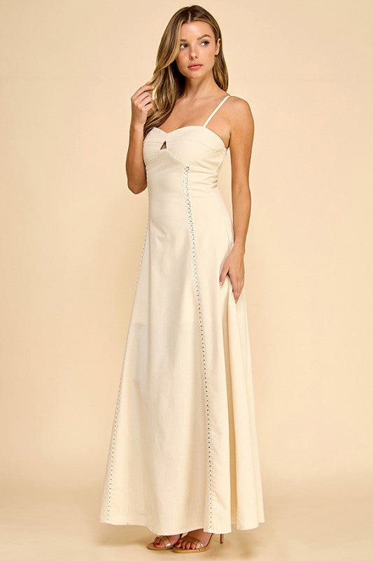 European Countryside Linen Maxi Dress