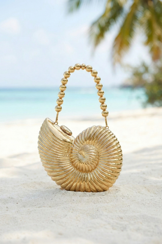 Gilded Nautilus Shell Clutch