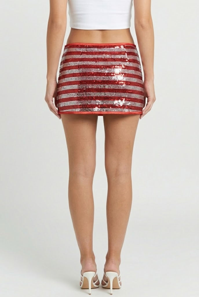 Stars & Stripes Sequin Mini Skirt