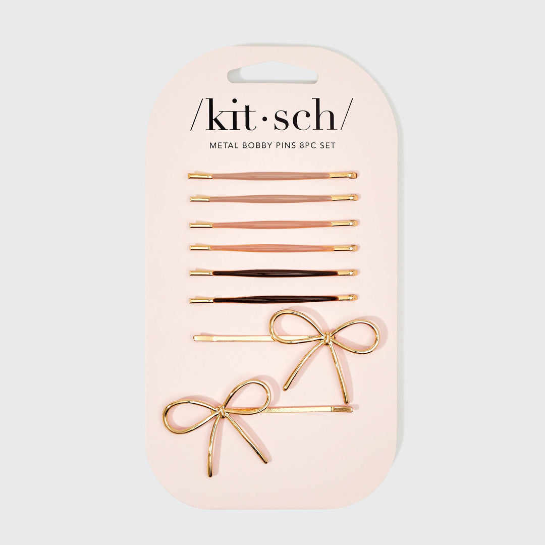 KITSCH Puffy & Bow Bobby Pins Set