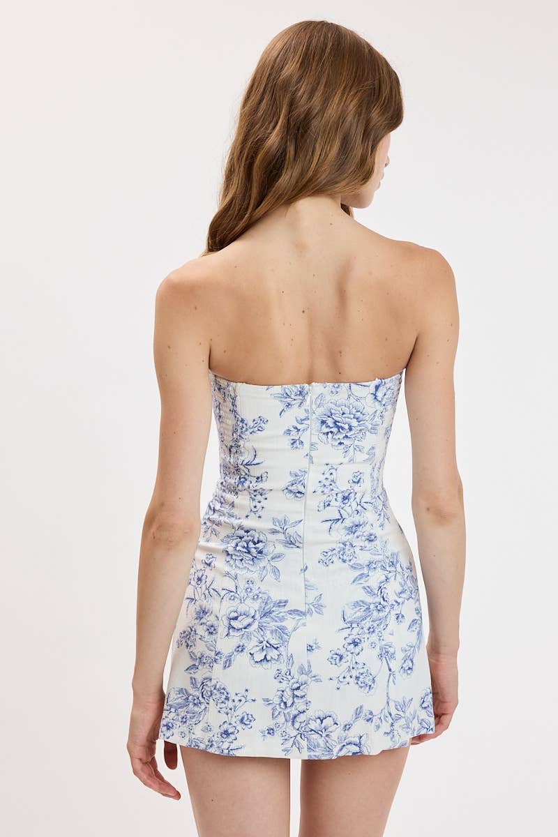 Toile Tube Mini Dress