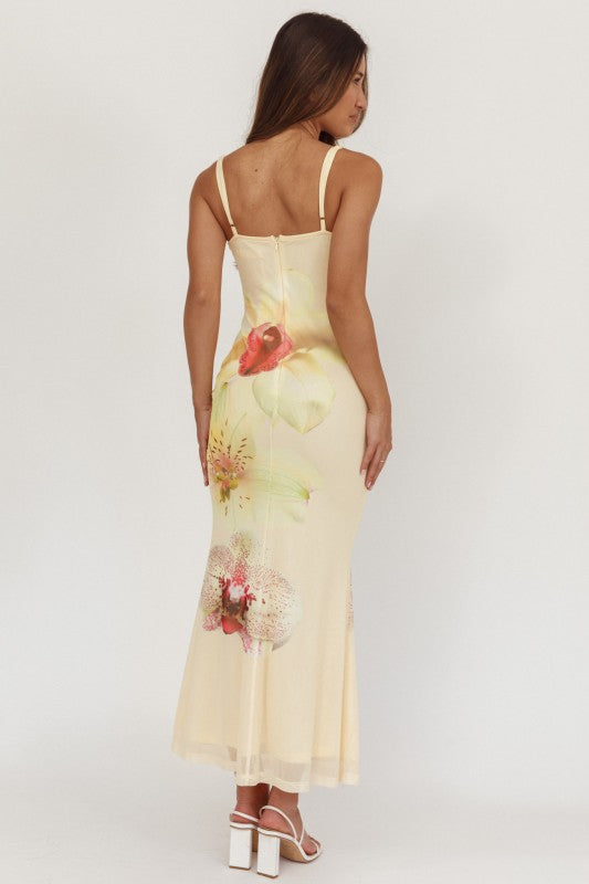Menorca Floral Bodice Maxi Dress