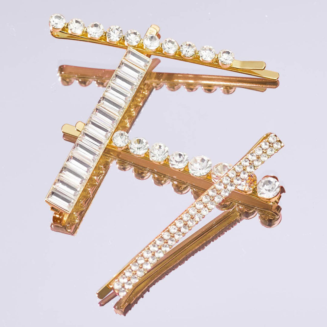 KITSCH Metal Rhinestone Assorted Bobby Pins Set