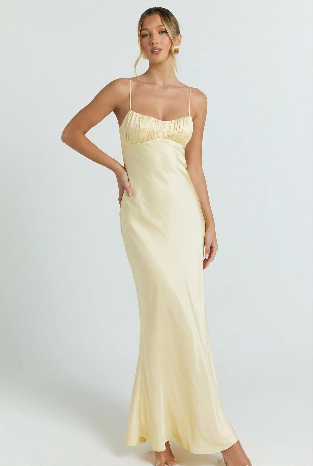 Nerida Twist Back Satin Maxi Dress