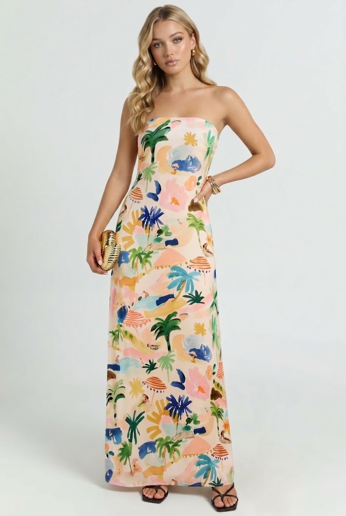 Resort Mural Maxi Dress