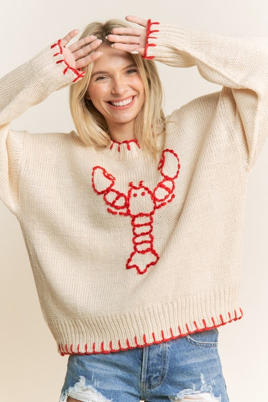Lobster Knit Pullover Sweater – Lithologie Co.