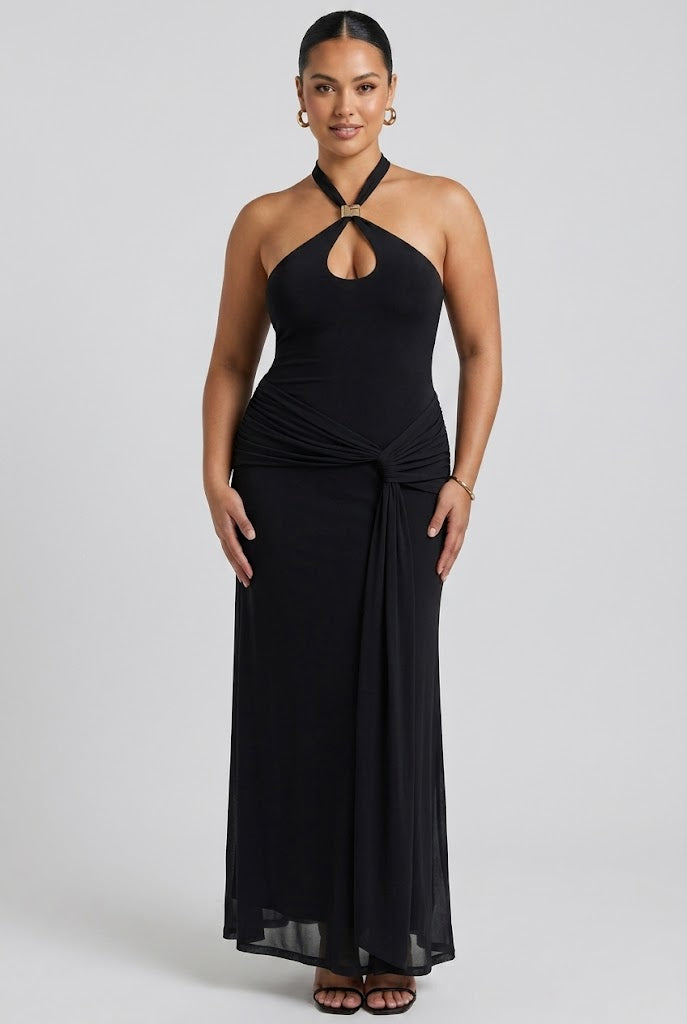 Hotel Bar Halter Maxi Dress