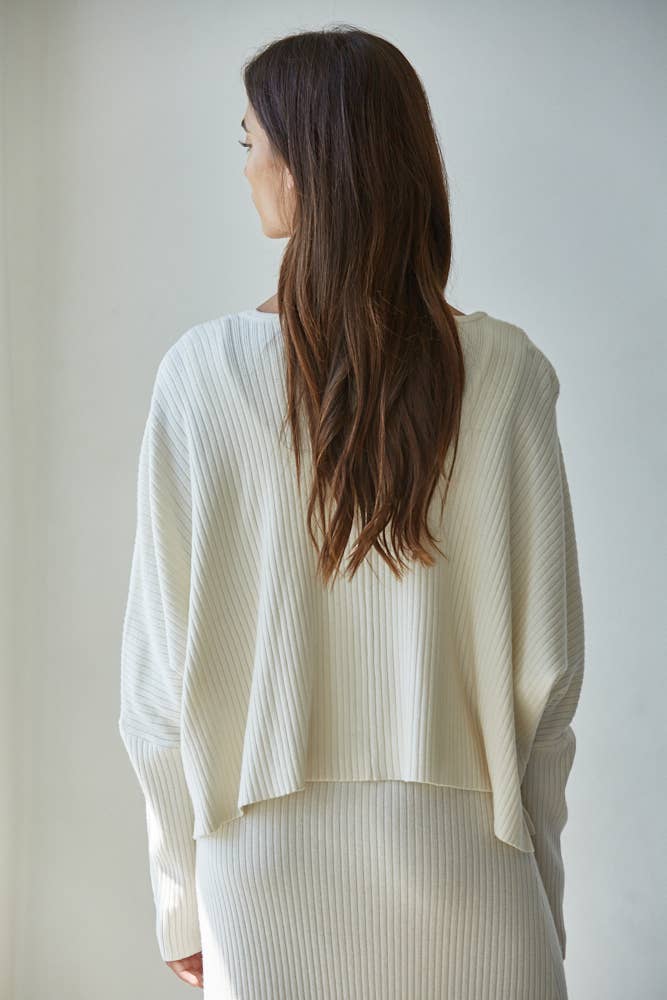Cozy Intentions Ribbed Knit Sweater Top