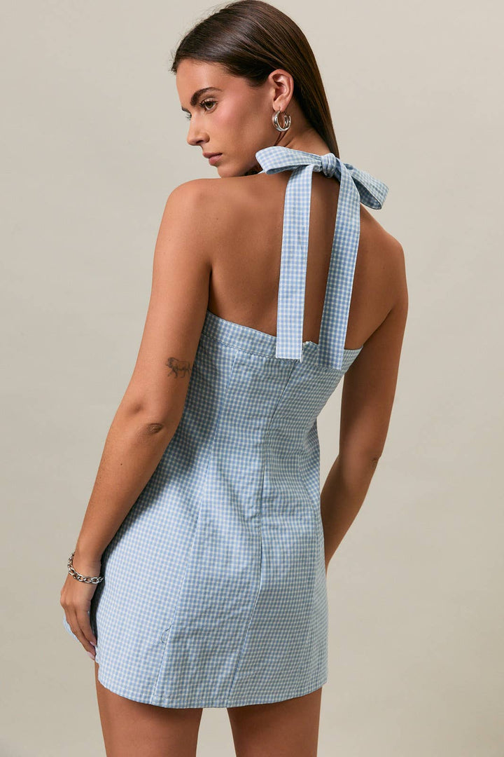 Soda Shop Date Gingham Mini Dress