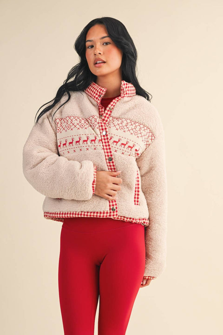 Reindeer Sugar Cookie Sherpa Jacket