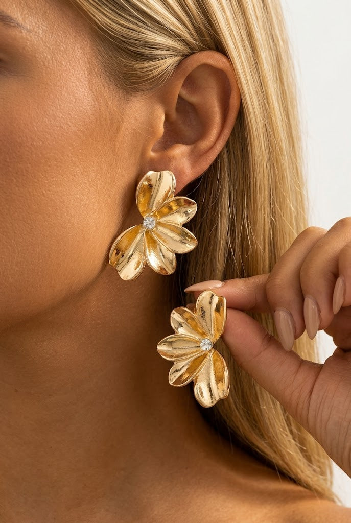 Crystal Bloom Stud Earrings