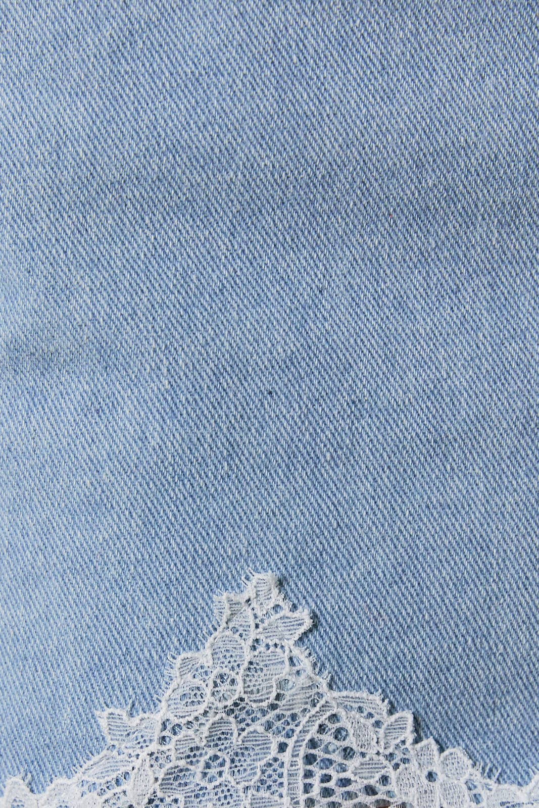 Porcelain Lace Denim Mini Skirt