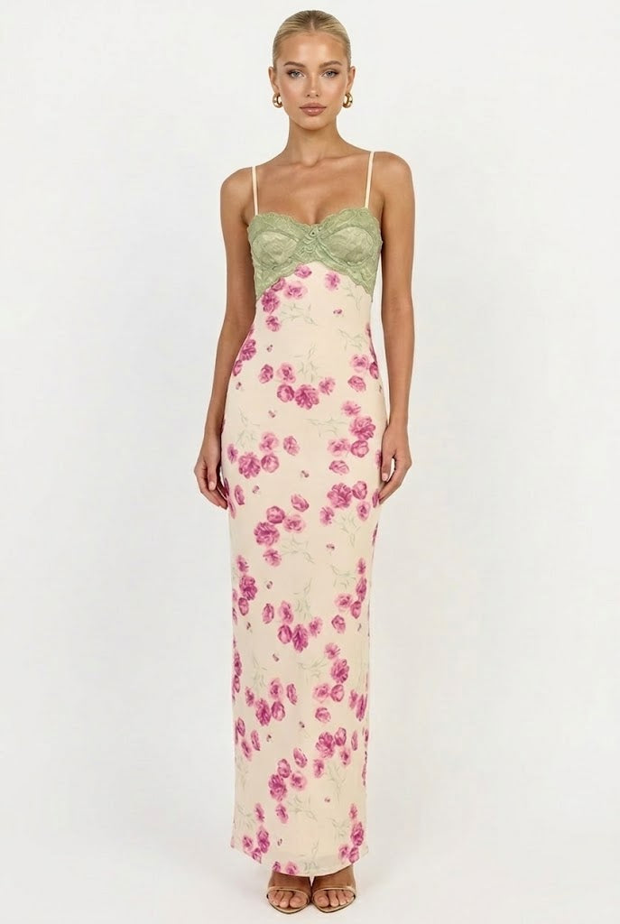 Floral Fantasy Lace Maxi Dress - Large Lithologie Co. Floral Fantasy Lace Maxi Dress - Large Lithologie Co.
