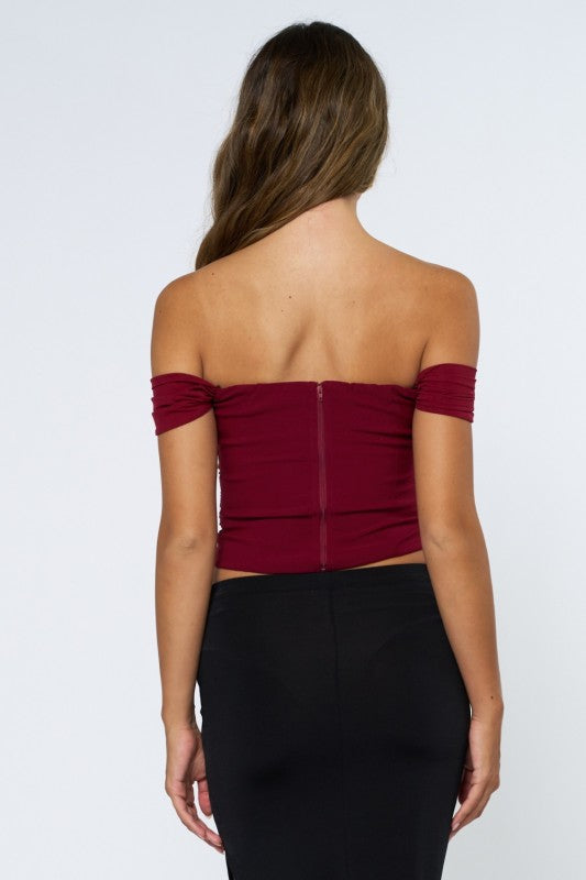 Second Glance Off Shoulder Corset Top