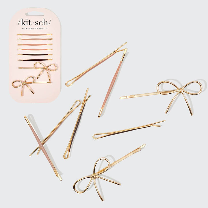 KITSCH Puffy & Bow Bobby Pins Set