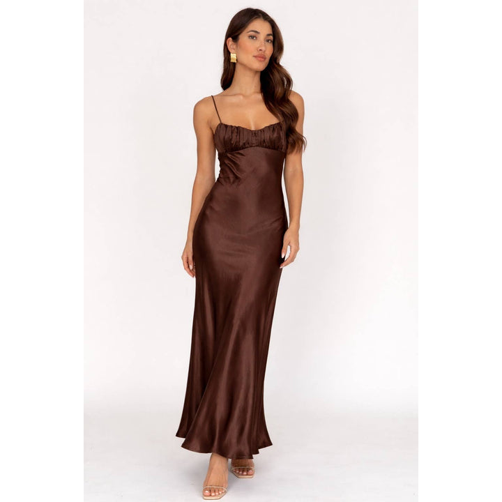 Nerida Twist Back Satin Maxi Dress