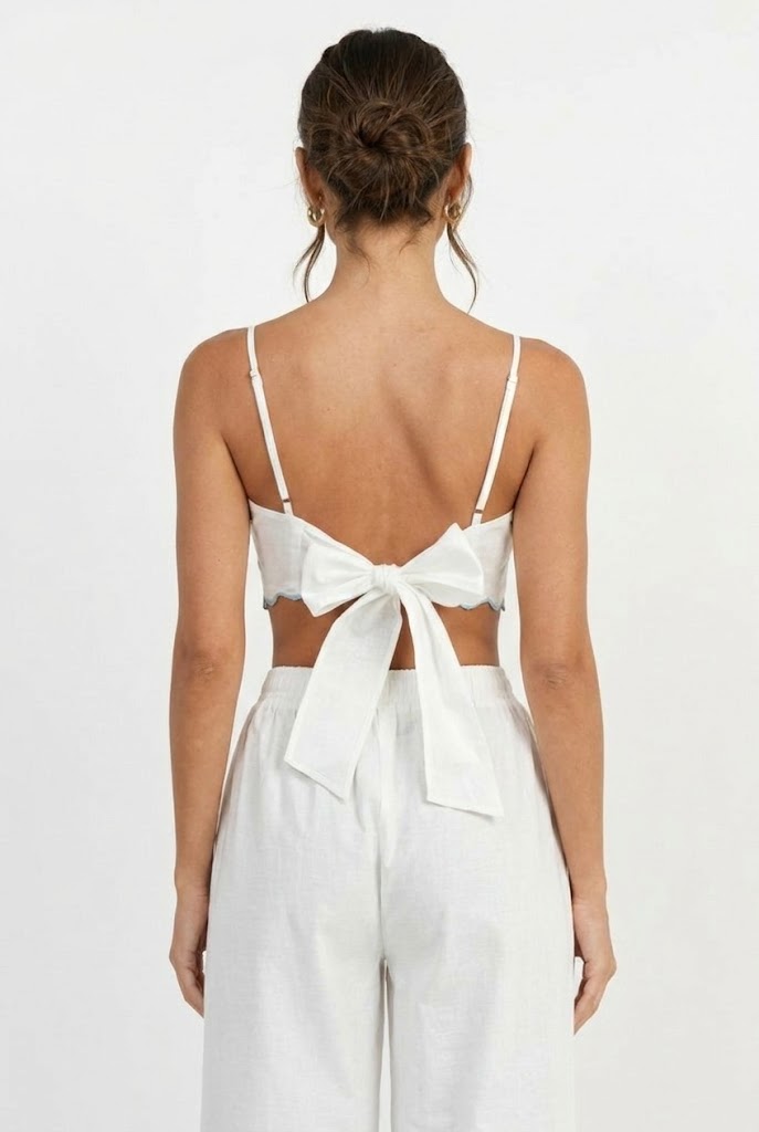 On Island Time Linen Crop Top