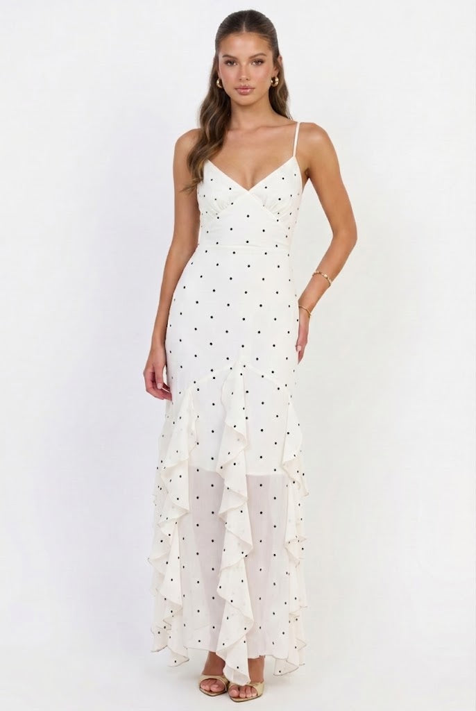 Noir et Blanc Romance Maxi Dress