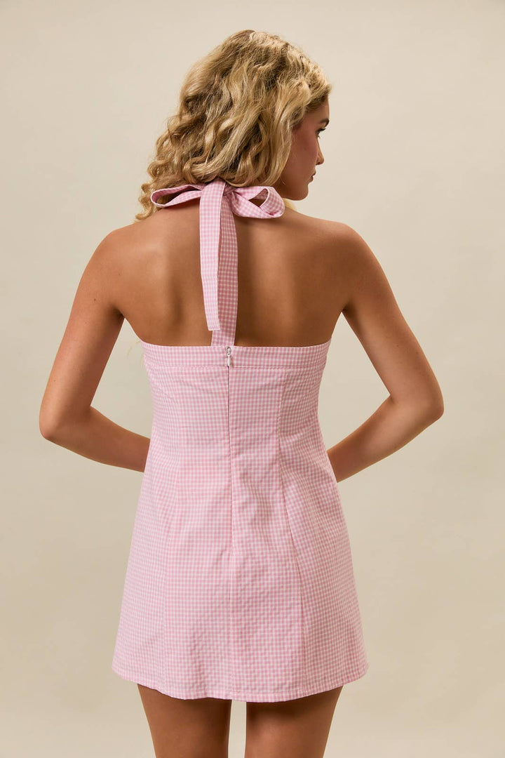 Soda Shop Date Gingham Mini Dress