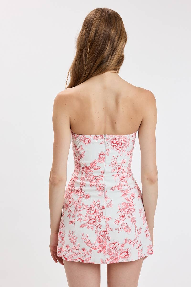 Toile Tube Mini Dress