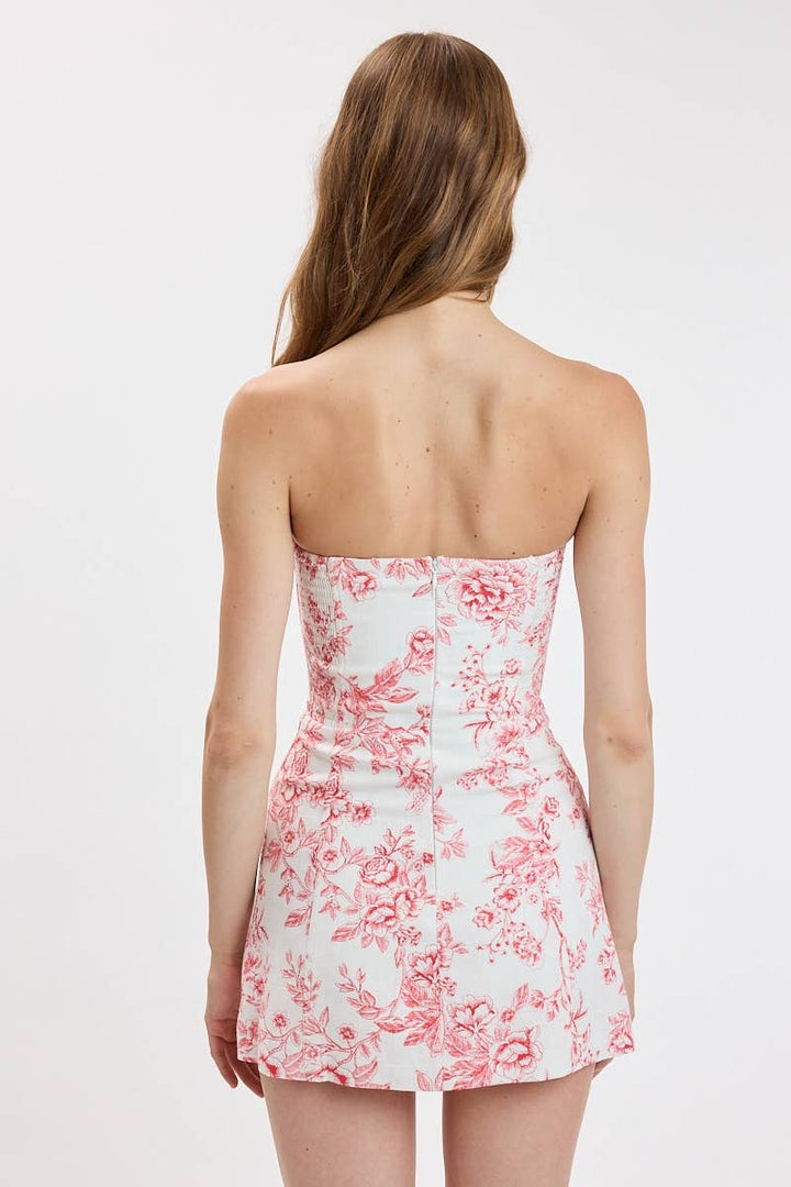 Toile Tube Mini Dress