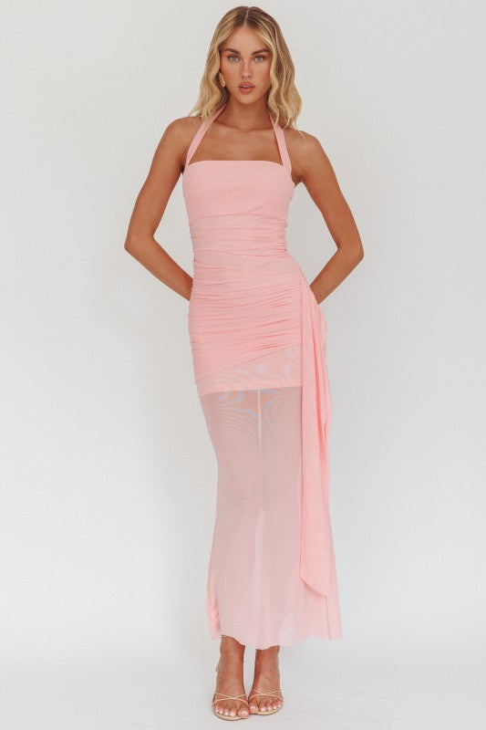 Sheer Intentions Halter Maxi Dress