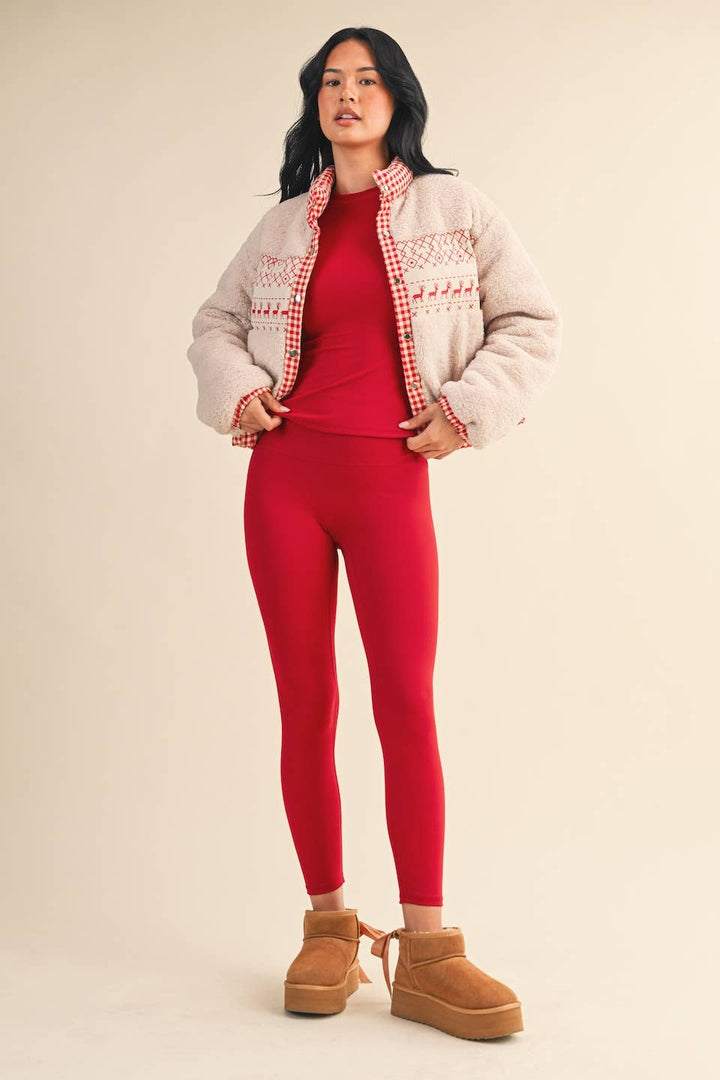 Reindeer Sugar Cookie Sherpa Jacket