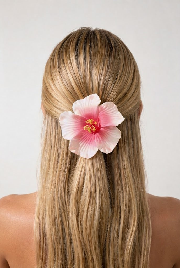 Hibiscus Sunset Flower Hair Clip
