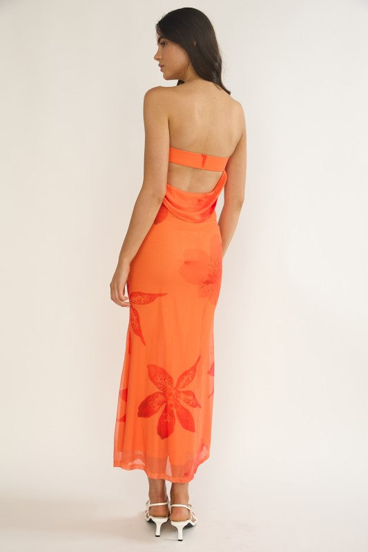 Papaya Punch Midi Dress