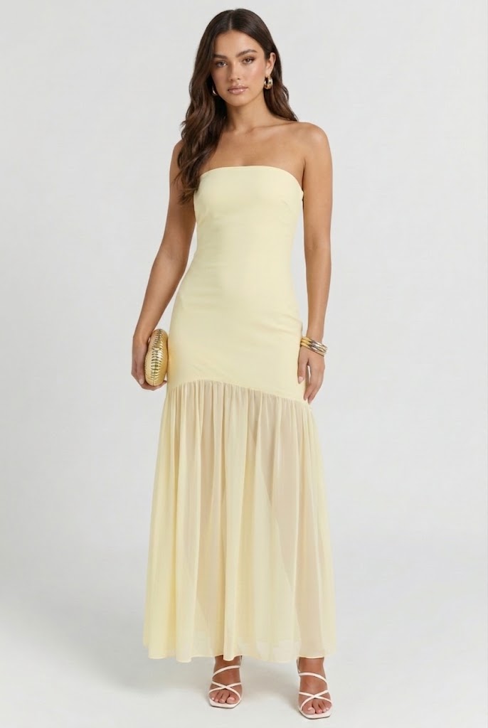 Buttercream Evening Maxi Dress